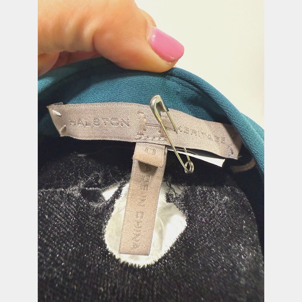 Halston Heritage teal slinky shirt dress - Picture 7 of 7